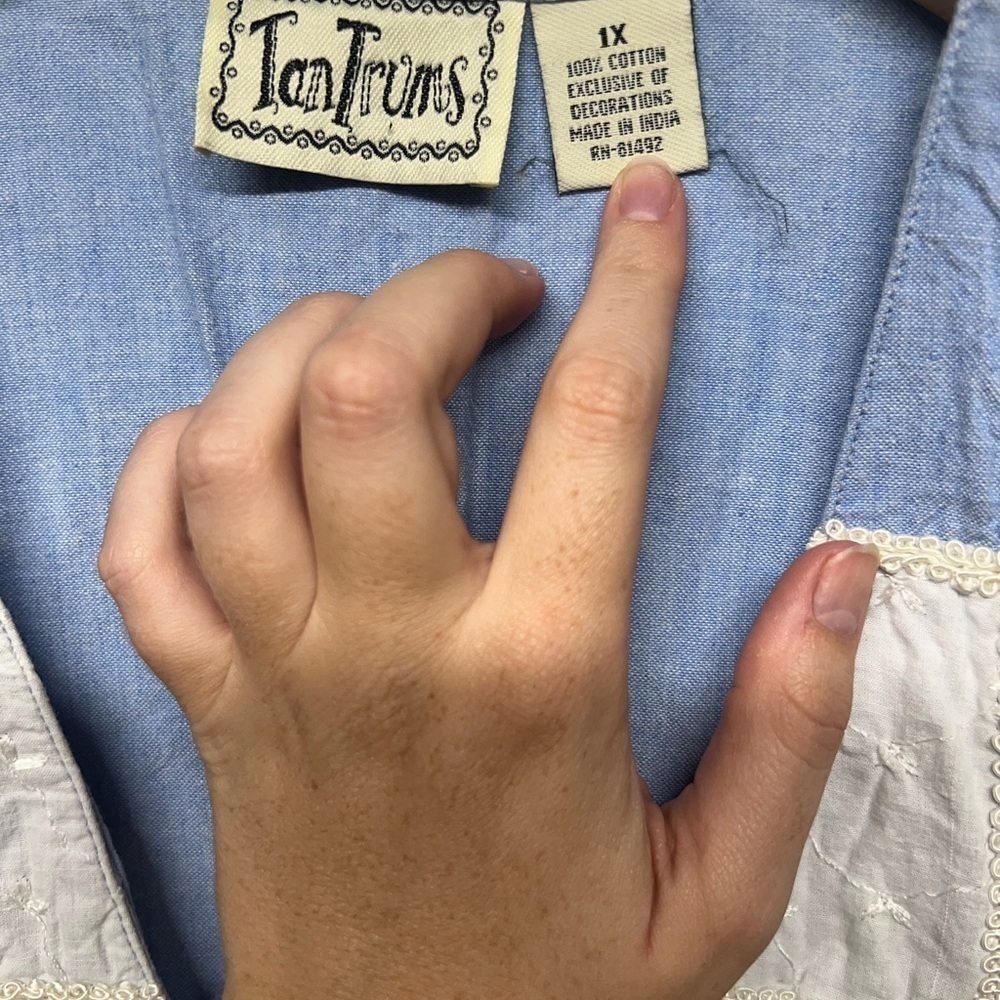 Vintage Tantrums Embroidered Floral Vest | Grandma Core Cottagecore 1X Plus - Picture 4 of 4